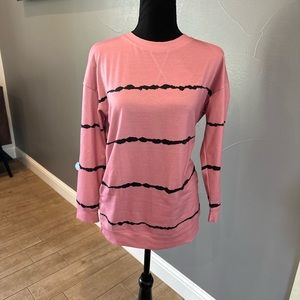 Pink Sweatshirt with Black accents- small